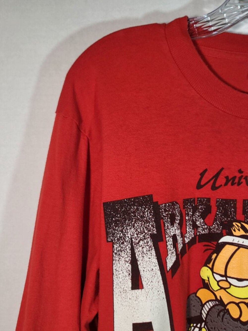 Fruit of the Loom Vintage 90's Woman's Garfield Razorback Shirt Size Large Red - Picture 2 of 9